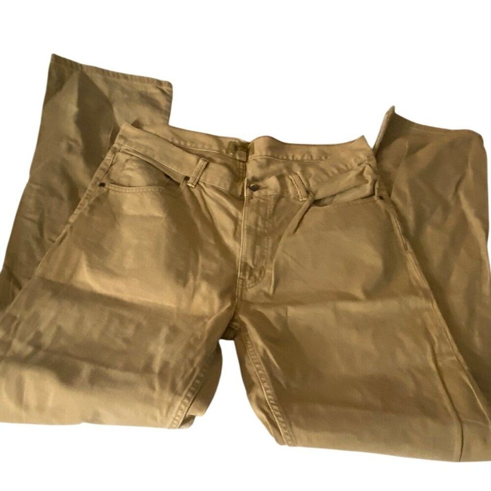 The Foundry Mens  Khaki Work Pants 36x36 100% Cotton Classic Fit